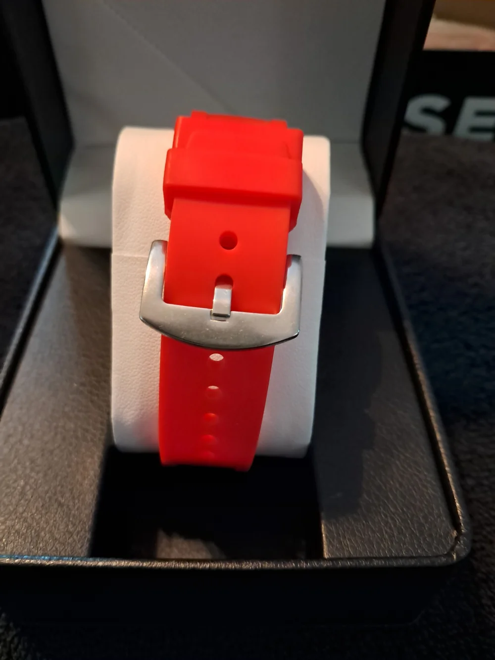 Red and Black Skeleton Dial Sport Watch